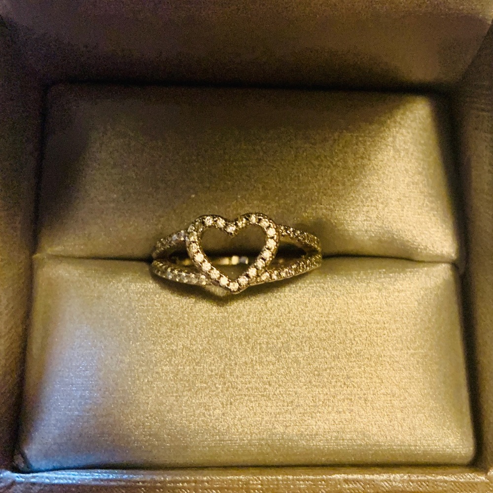 925 Heart Diamond Ring
